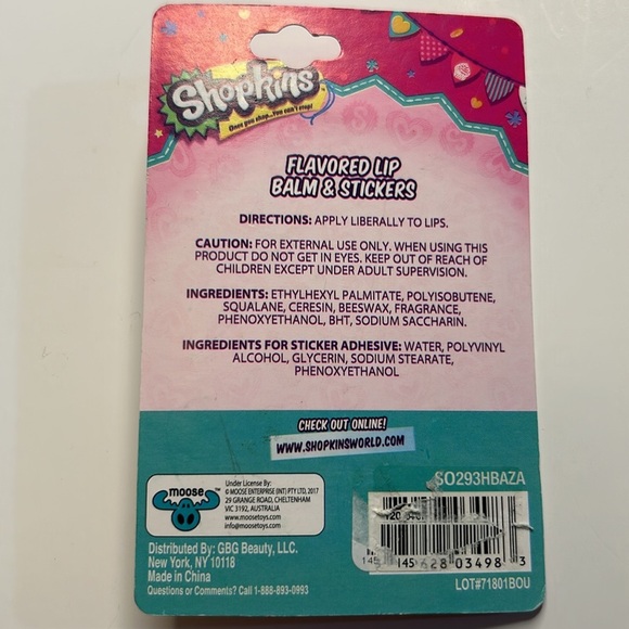 Shopkins Lip Balm & Sticker Bundle- D'lish Donut & Strawberry Kiss Quantity of 3 - Picture 6 of 11
